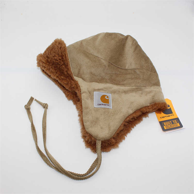 Unisex Lamb Wool Hat Protection Warm Hat Workwear Trendy Hat Autumn Winter Cold Hat H250925