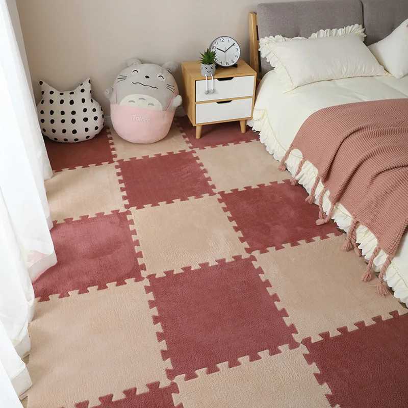 60pcs Soft Plush Baby Play Mat EVA Foam Childrens Carpet Interlocking Exercise Tiles Floor Carpet And Rug for Kids Pad 3030 CM Y250926
