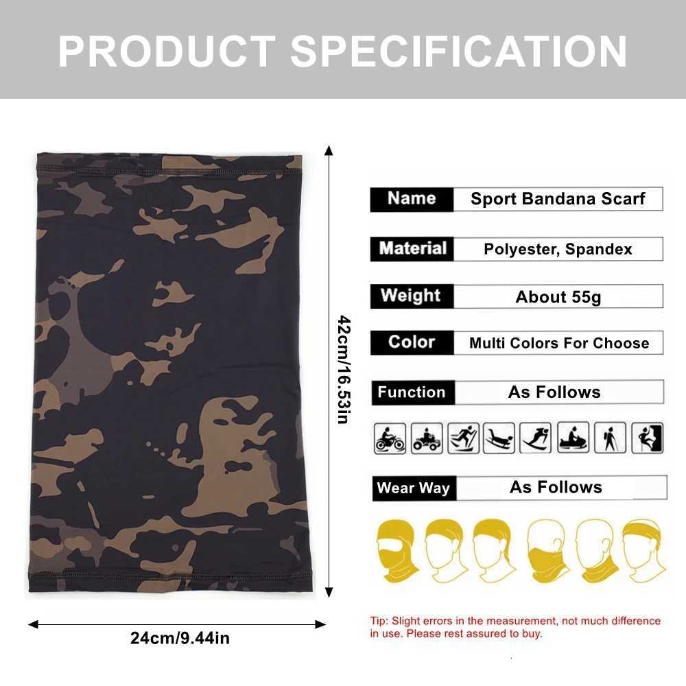 Half Face Bandana Scarf Cycling Fishing Hiking Sport Soft Smooth Elastic Breathable Tube Neck Cover Men Tactical Face Scarf Z250926