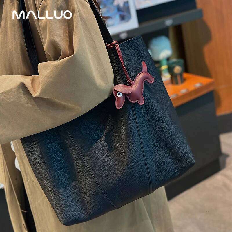 Female Soft Retro Cowhide Durable Casual Hand Bag Women's Cow Genuine Leather Shoulder Bags Ladies Fashion Trend Commute Handbag Suotong2509
