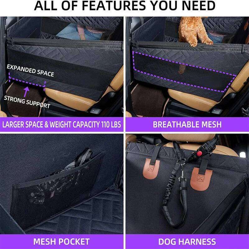 designer brand inch Double Zipper Car Pet Seat Pad Waterproof Dirt Resistant Suitable Multiple Models Solid Color Cars Rear Seats Cushion