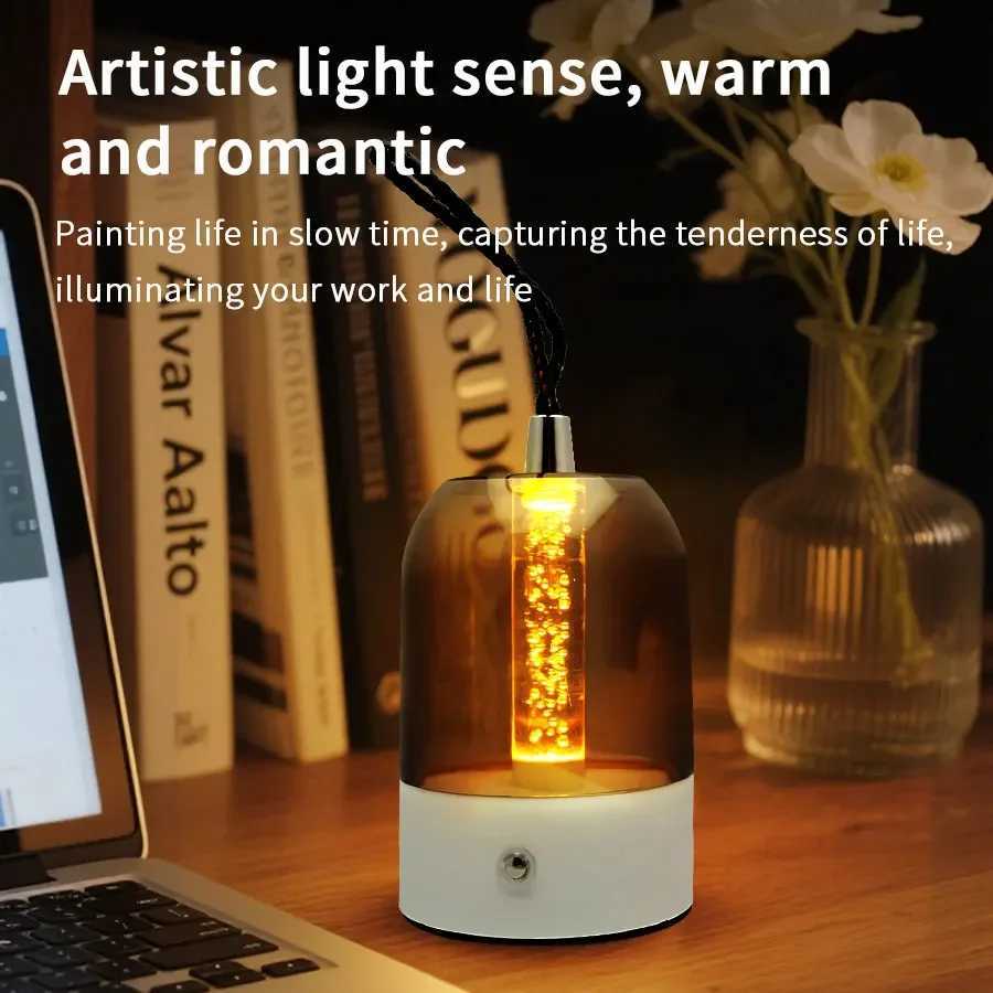 Rechargeable tricolour dimmable touch control desk lamp night light dual function bedside lamp camping ambient light C250925