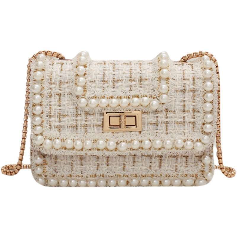 Autumn and Winter Tweed New Women's Chain Fashion Crossbody Shoulder Small Square Bag