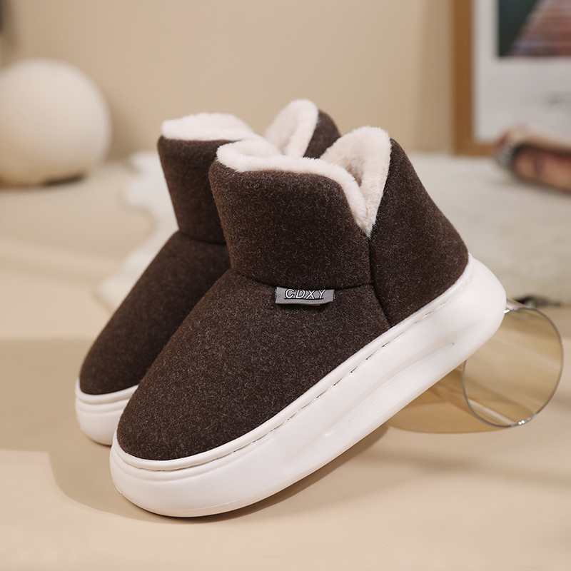 Jifffly 2025 Winter New Couple Snow Boots Thick Bottom Plush Warm Non-slip Casual Outdoor Shoes