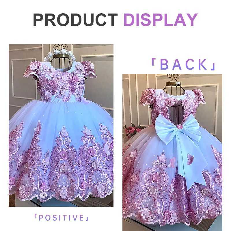 Luxury Princess Applique Flower Girl Dresses For Wedding Tulle Pearls Ball Kids Pageant Gown Birthday Party First Communion Wear Z250926