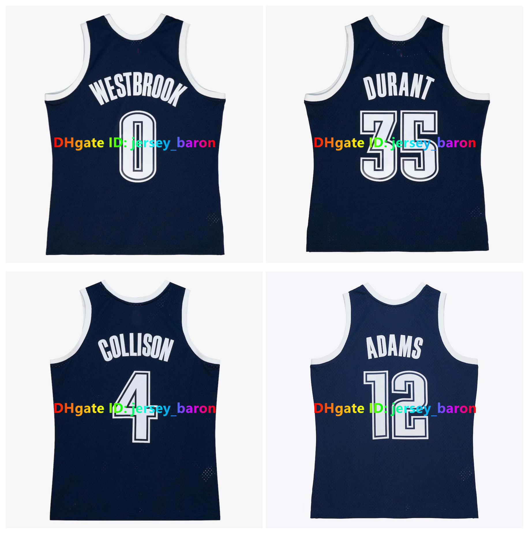 Russell Westbrook K evin Durant OKC City Thunders Basketball Jersey Nick Collison Steven Adams basket maillot Blue Size S-3XL