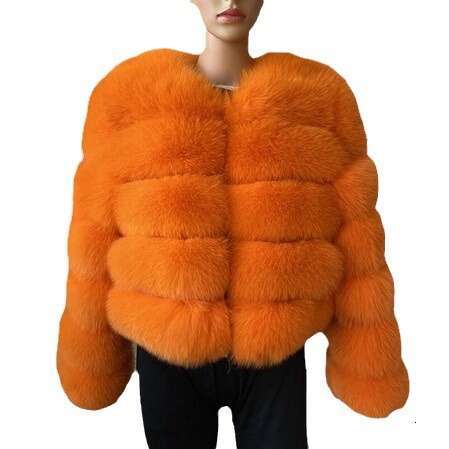 2025 European and American Style Faux Fox Patchwork Winter Thickened Warm Long Sleeve Short Fur Coat
