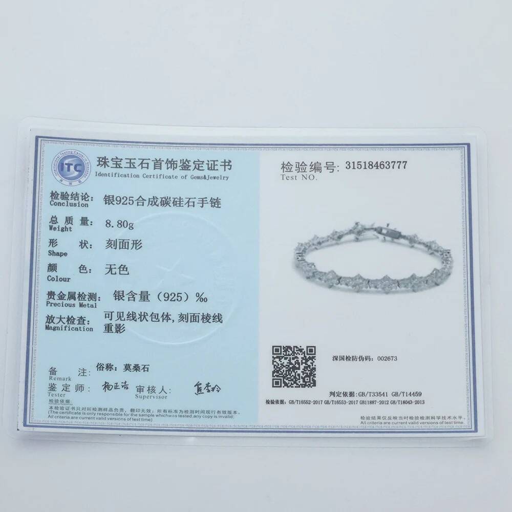 ICEBLING D VVS1 Moissanite Tennis Bracelet Original S925 Sterling Silver Plated 18k Gold with GRA Iced Bracelets for Women Man