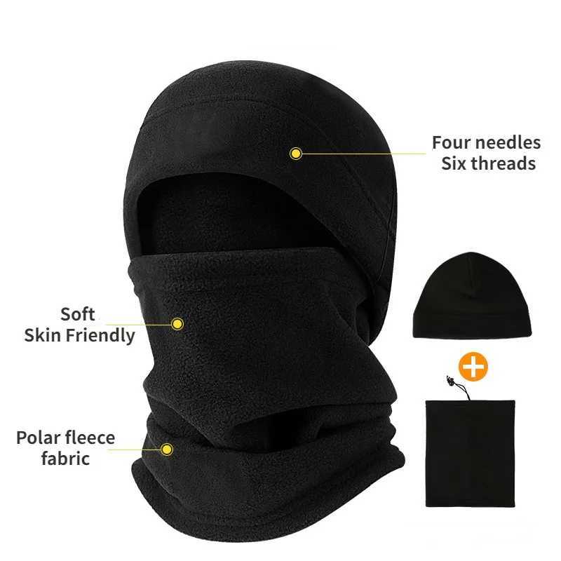 Winter Polar Coral Fleece Balaclava Men Face Mask Neck Warmer Beanies Thermal Head Cover Tactical Military Sports Scarf Ski s Z250926