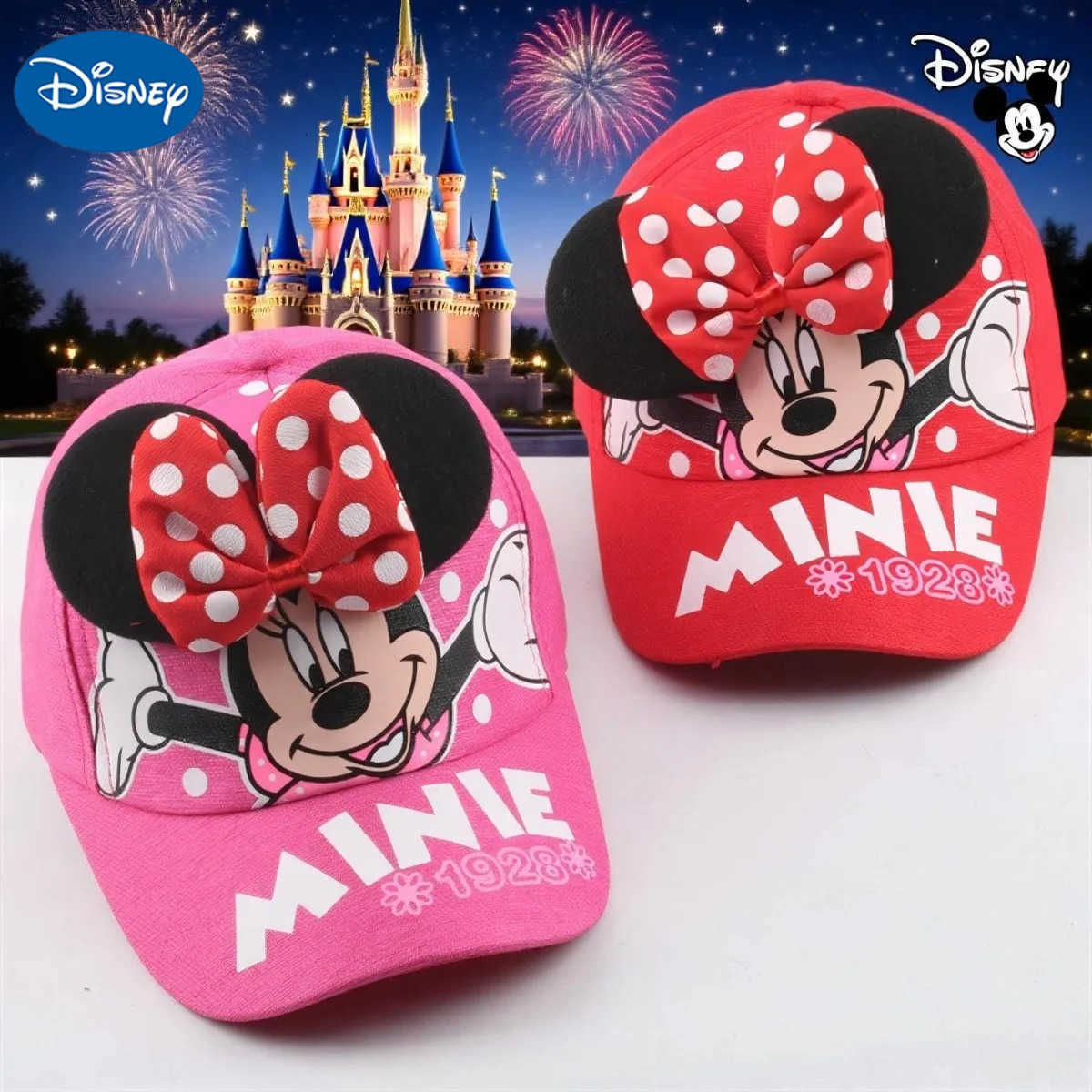Disney Children Mickey Minnie Cartoon Baseball Cap Peaked Caps Baby Girls Boys Adjustable Kids Princess Hat Festival Gift H250926