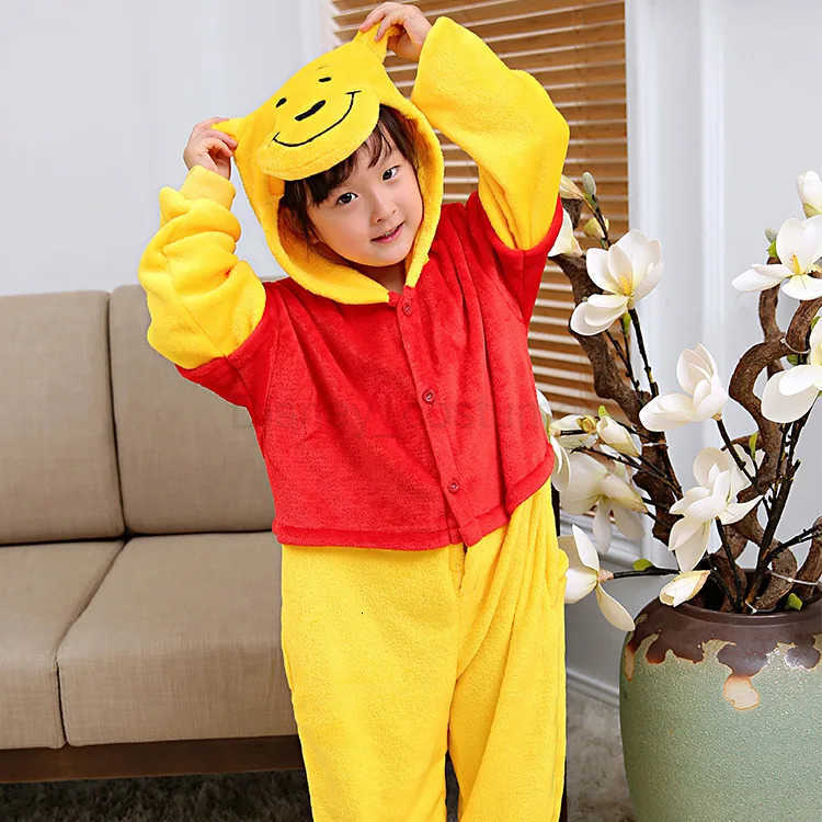 Disney Costume Adults Onesie Pajama Winnie The Pooh Kids Cosplay Anime Figure Pyjamas Fall Winter Home Sleepwear Birthdays Gifts H250926