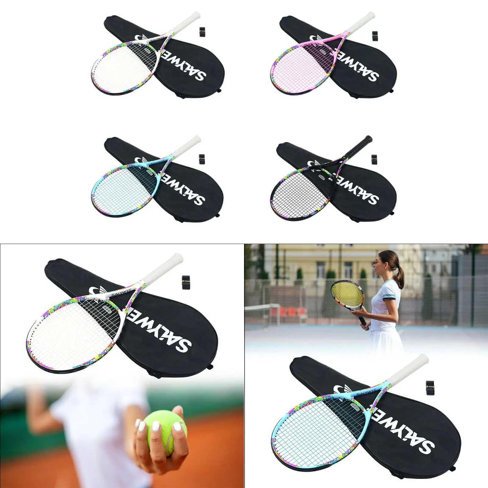 Tennis Racket Lightweight for Beginners Men Women Nonslip Grip with Carry Bag Training for Park Beach Garden Summer Competition J250926