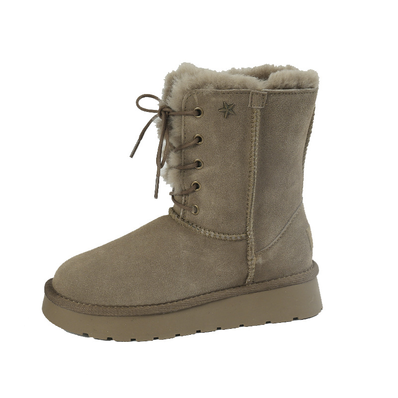 CE designer shoes Free shipping oxhide affordable luxury Winter anti slip snow boots with thick plush cotton shoes Easy to store white