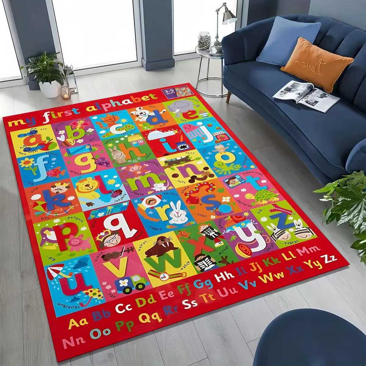 ABC Animal Alphabet Cartoon Early Educatio Children Crawling Playroom Rug for Bedroom Living Room Sofa Doormat DecorNonslip C2509261