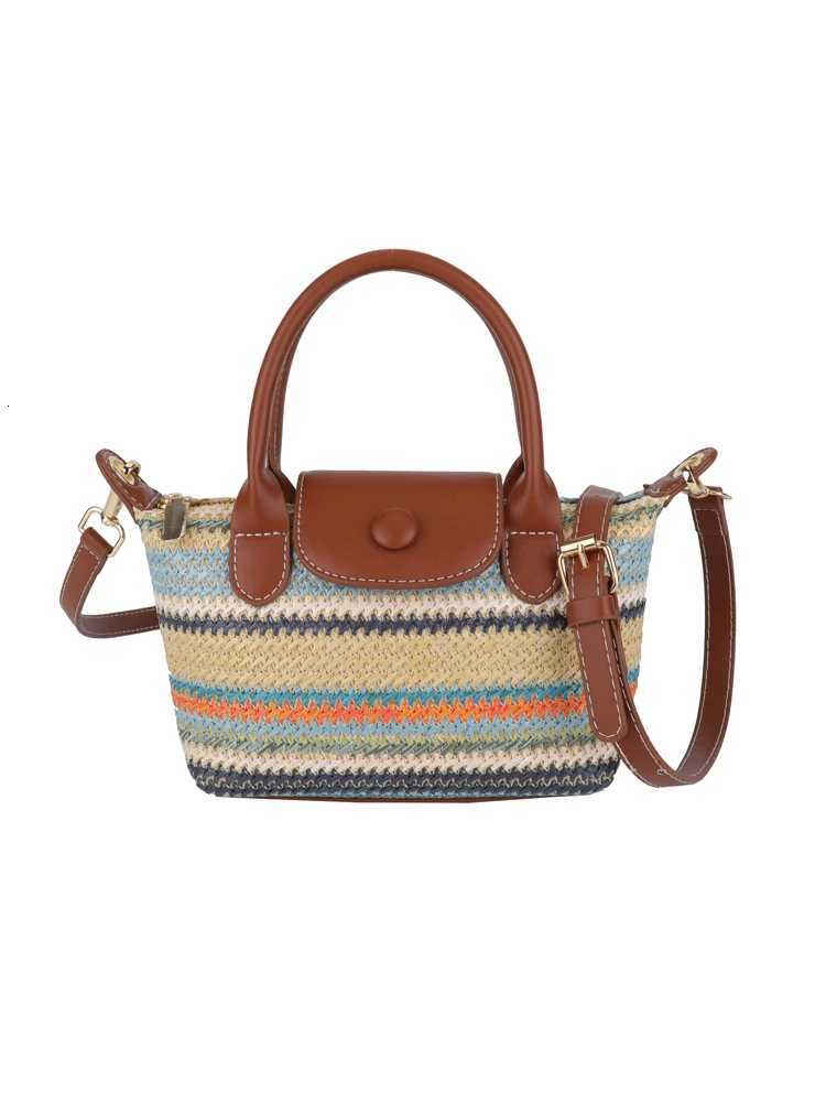 2025 Summer New Sle Womens Buet Bag Casual Simple Beach Crossbody Bag Faionable Woven Handbag PolyesterW250926