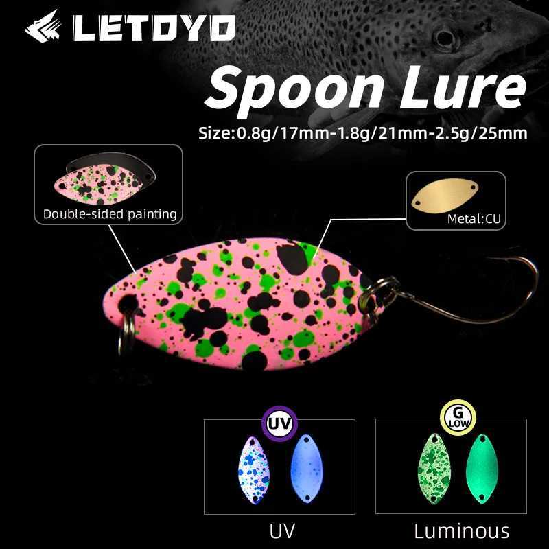 TOYO 08g18g25g Colorful Spoon Lure Mini UV Luminous Artificial Spinner Bait Stream Copper For Trout W250926