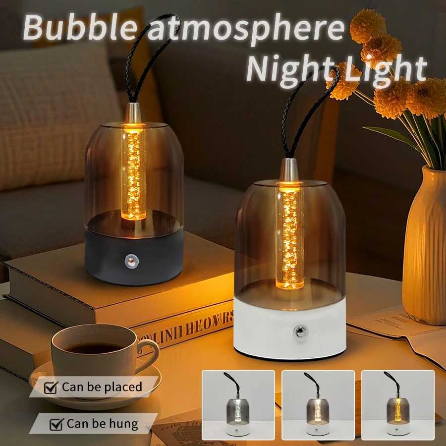 Rechargeable tricolour dimmable touch control desk lamp night light dual function bedside lamp camping ambient light C250925