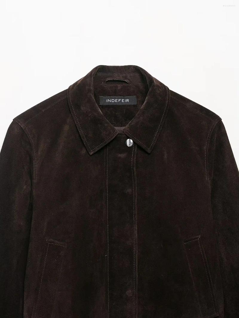 Women's Jackets Fashion Laple Suede Zipper Pockets Women Full Sleeve Breasted Short Autumn Winter Lady Outwears