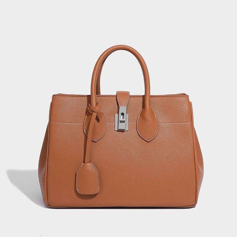 Vintage-Inspired Large Capacity Tote Bag Stylish Versatile Handbag With Lock Closure, Multiple Pockets, Perfect For Work, Travel & Everyday Use