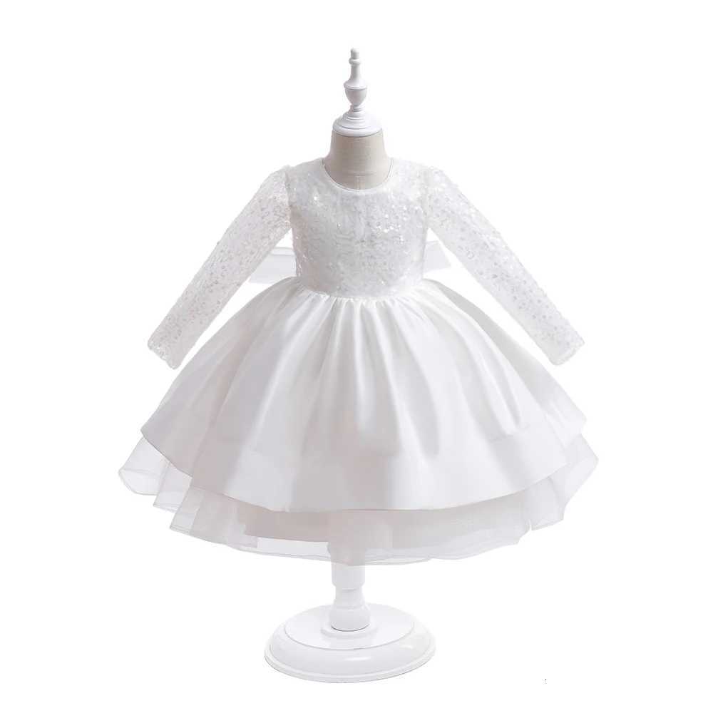 Elegant Girl Party Princess Tutu Gown Wedding Dress For Kids Bow Long Sleeve New Year Clothes 213 T Birthday Costume Vestidos Z250926