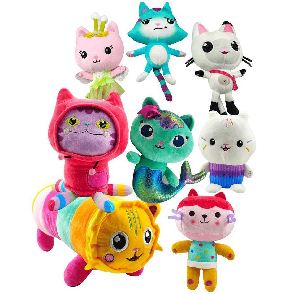 New Gabbys Dollhouse Plush Toy Mercat Cartoon Stuffed Animals Smiling Cat Car Cat Hug Gabys Girl Dolls Kids Birthday Gifts Y250925