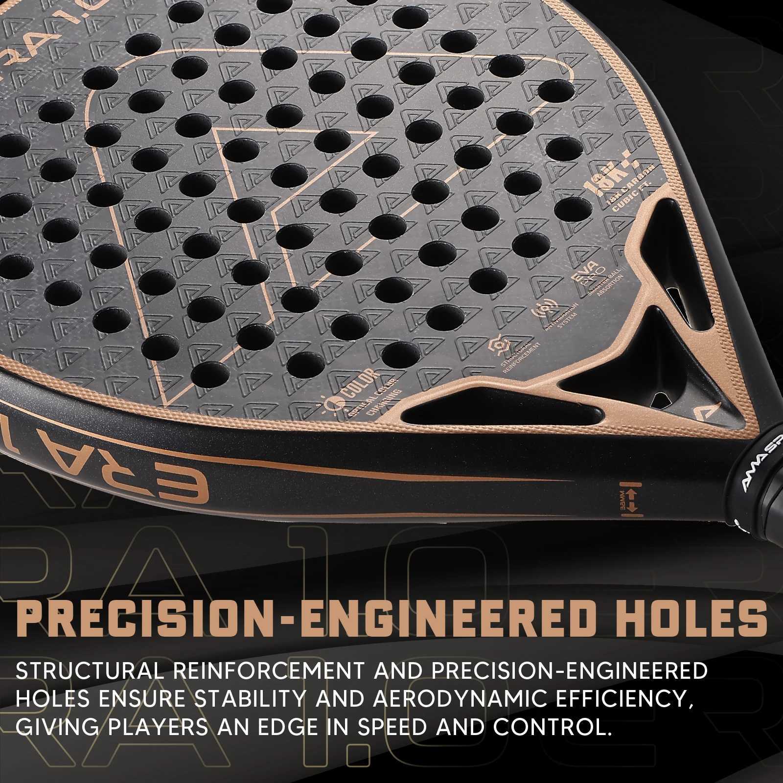 AMASPORT 18K Carbon Cubic Padel Racket Diamond Shape with 3DTextured Surface Smarter System for Enhanced Control Padel Racquet J250926