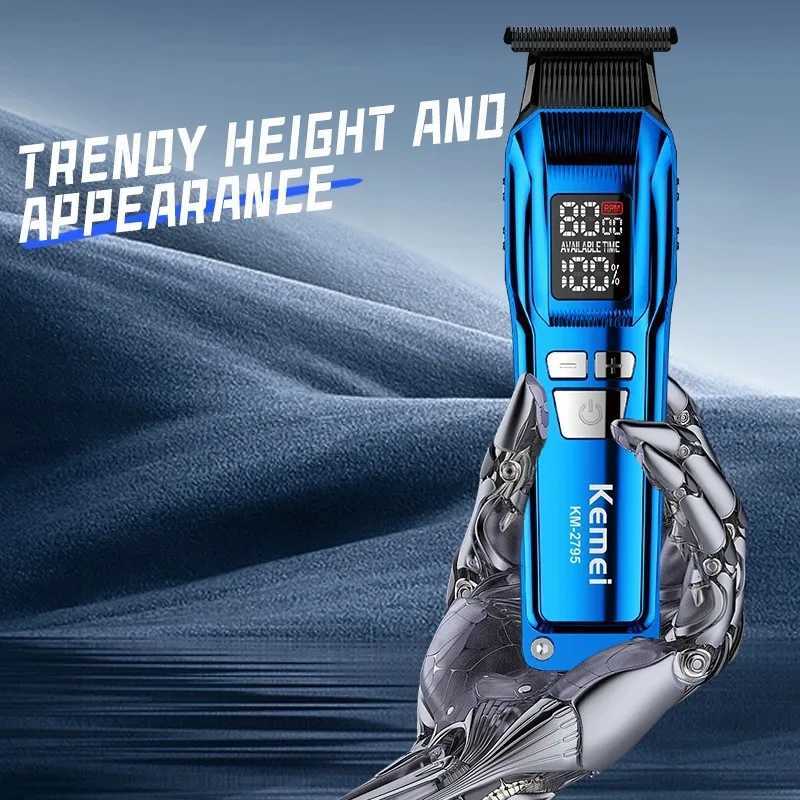 Kemei 2795 Professional Cordless Hair Trimmer Electric Rechargeable Hair Clippers Barber Zero Gapped Finish Hair Citing Machine R250926