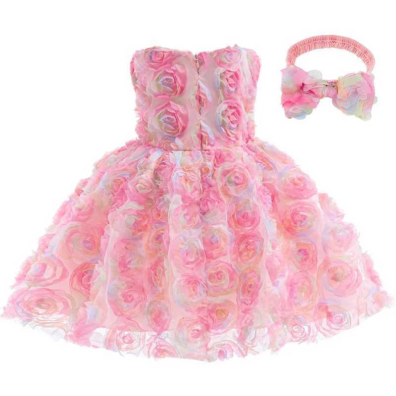 Baby girl Floral Embroidered Girl Dress Sleeveless Fairy Tulle Dress Girls Sleeveless Pearl Princess Pageant Birthday 08Y Z250926