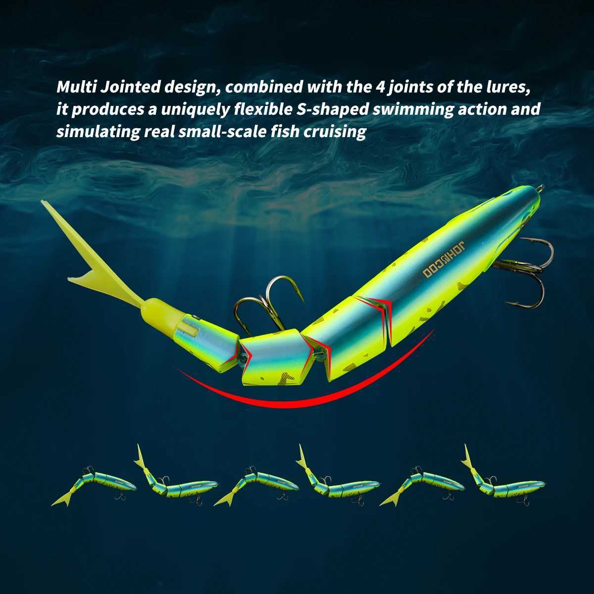 Johncoo 4 sections Swimming Fishing lure Jointed Fishing Lure Predators Bait 25cm 105g Floating lure Wobbrs W250926