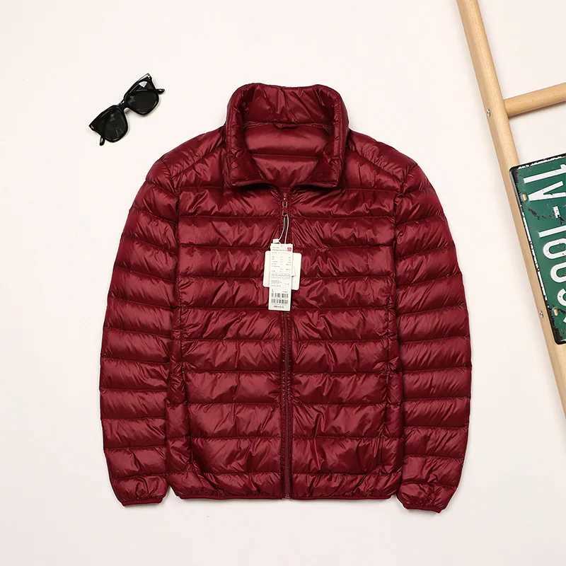 Autumn and Winter New 2025 Mens Lightweight Down Jacket Stand Collar Plus Size Youth Ultrathin Portable Down Short Coat W250926