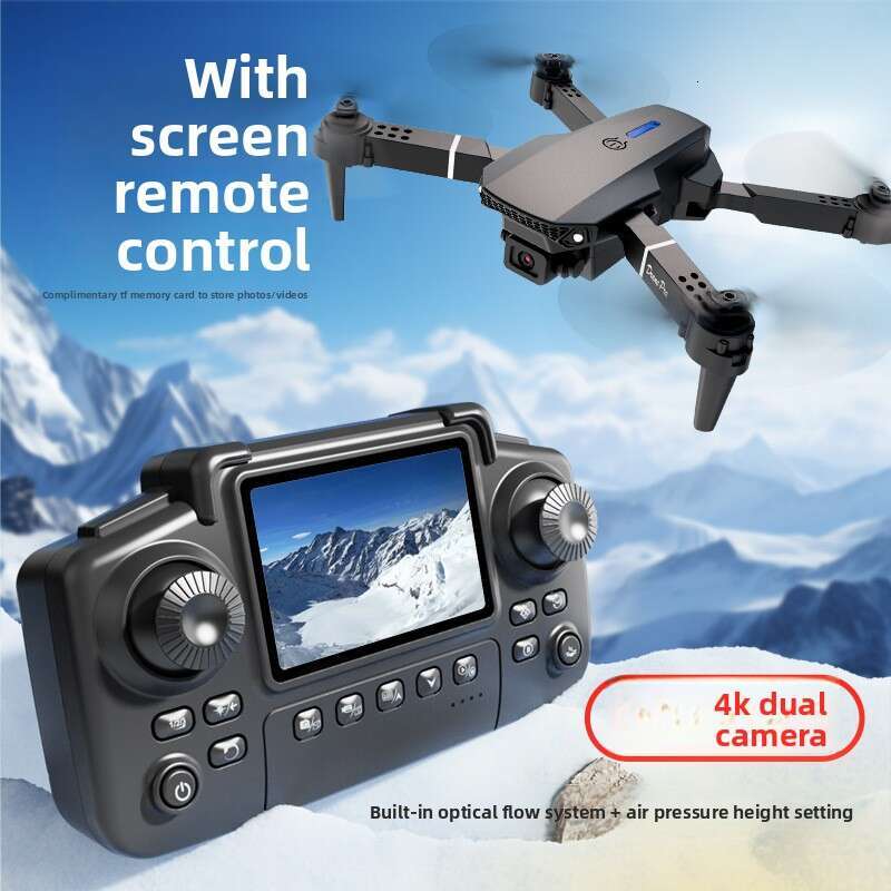 E88 Screen Drone Remote Control With Display Quadcopter Optical Flow Dual Camera Aerial Photography E99 Aircraft