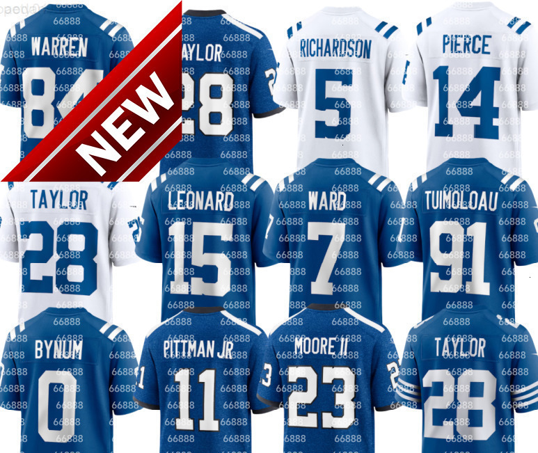 nfl Colts Jersey Jonathan Taylor Charvarius Ward DeForest Buckner JT Tuimoloau Kenny Moore II Daniel Jones Zaire Franklin Laiatu Latu Ashton Dulin Adonai Mitchell