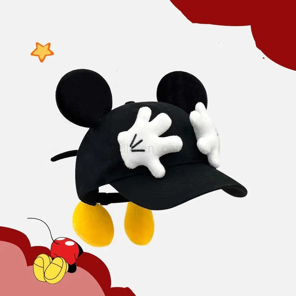 Disney Outdoor Funny Design Decoration Play Duck Tongue Hat Sunscreen Sun Hat Couple Cap Cute Cartoon Mouse Ears Baseball Cap H250926