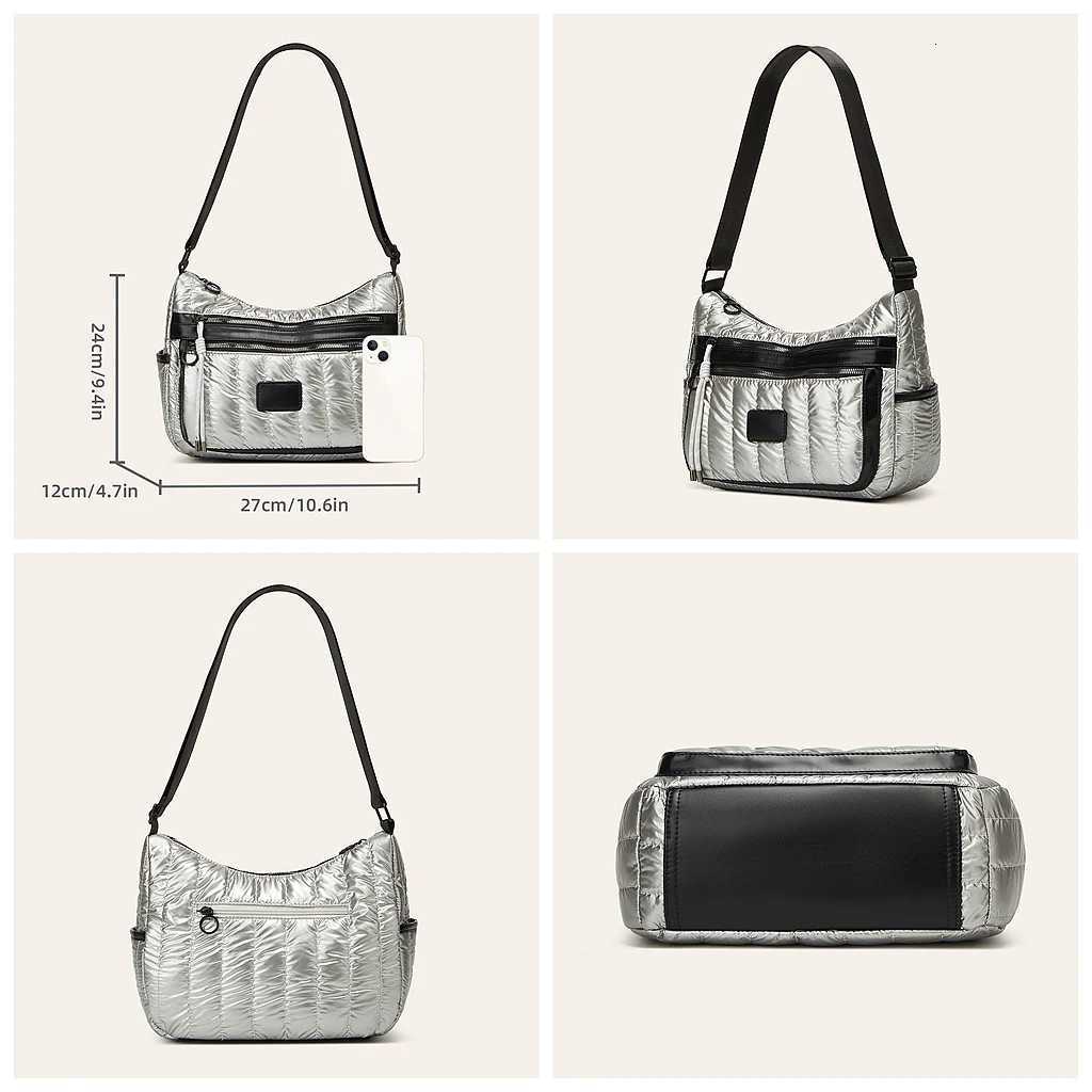 Trend Shoulder Bags for Woman 2025 Fashion Hand Bag Ladies Autumn Winter Handbag Women Messenger Bag Silver Handbags Champagne Z250926