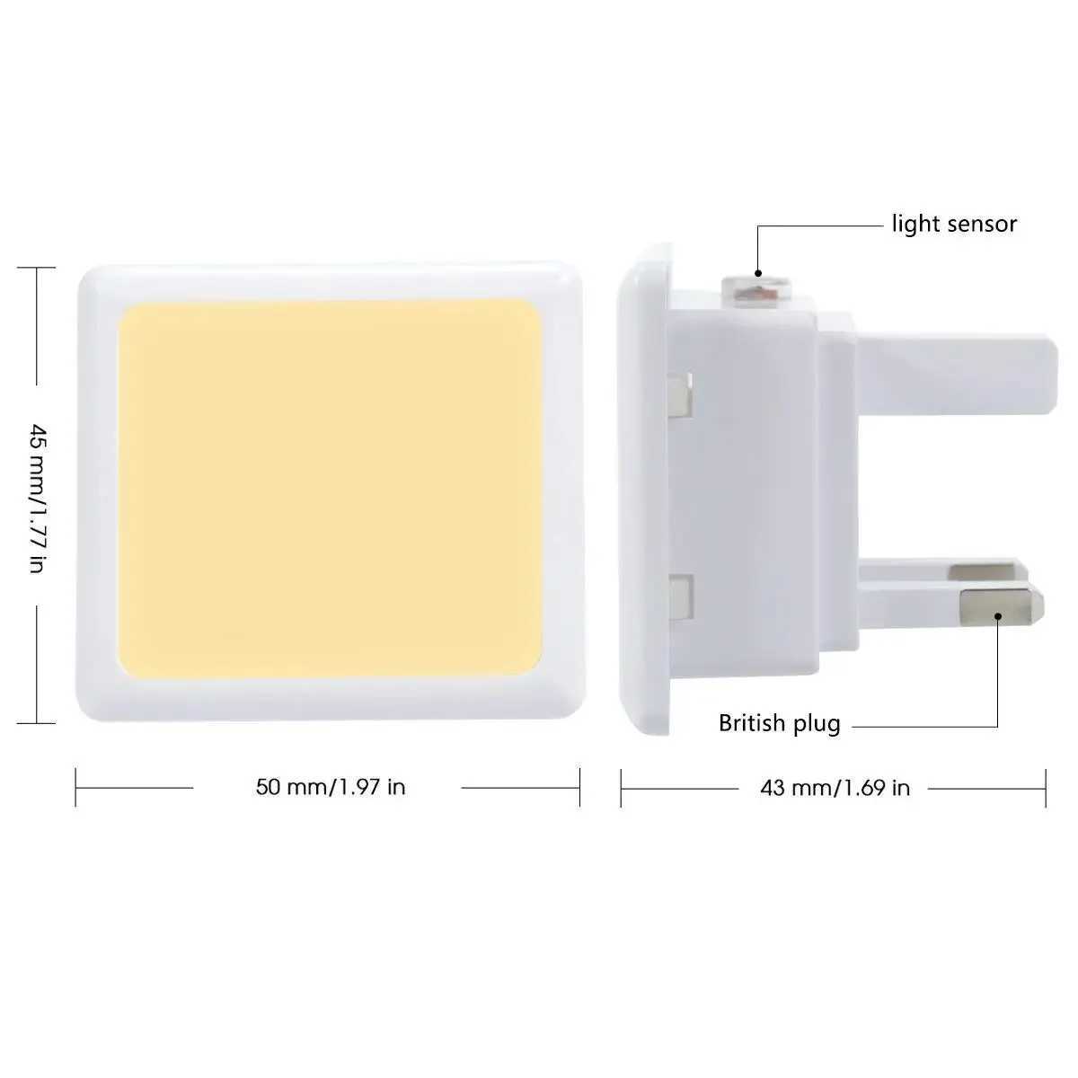 Automatic 03W LED Night Light UK Plug in WarmDay White Dusk Till Dawn Daylight Sensor Smart Energy Saving Design Home Office C250925