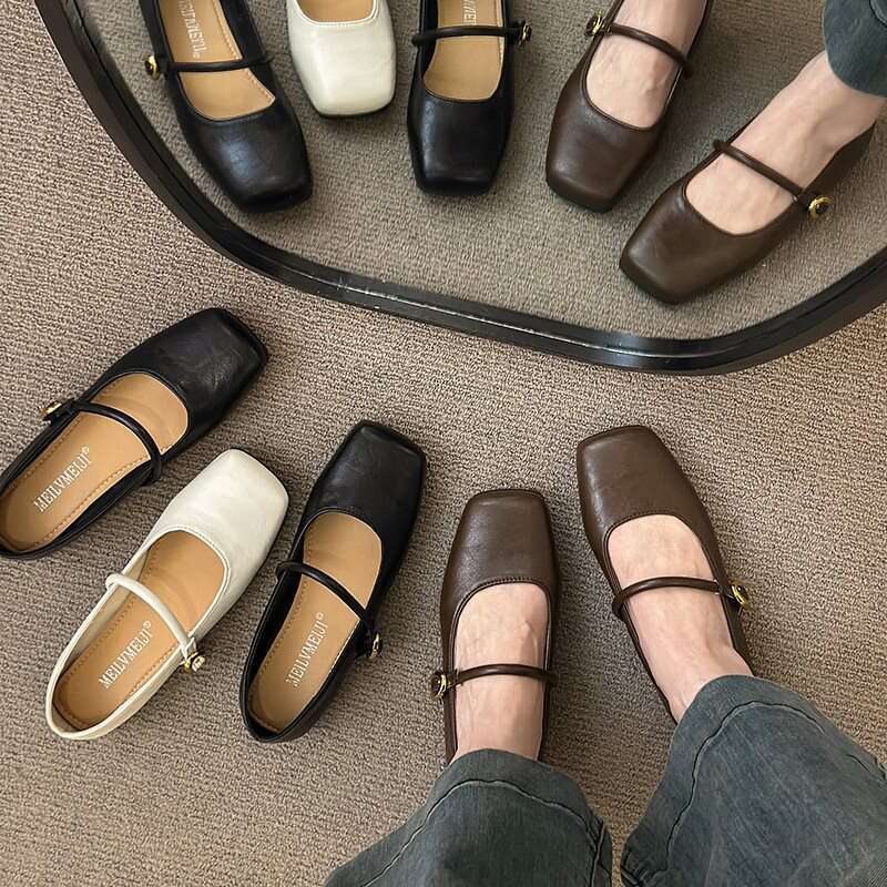 2025 Dress Designer Shoe French Style Gentle Single Evening Flat New Spring Small Leather Mary Jane Women Shoes