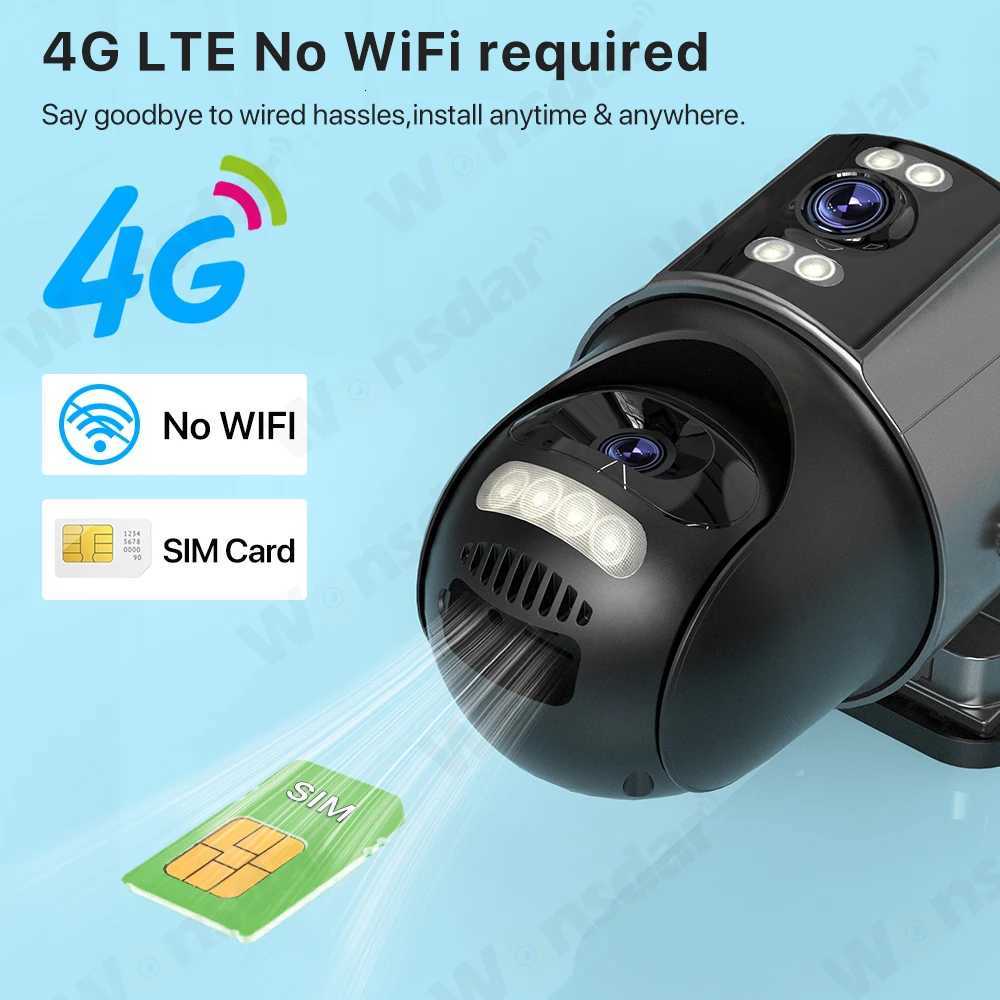 4G Sim Solar Camera 24 Hours Record Three lens 10X Zo Camera Outdoor IP66 Waterproof 9W Solar Panel Builtin Battery iCSee Y250925