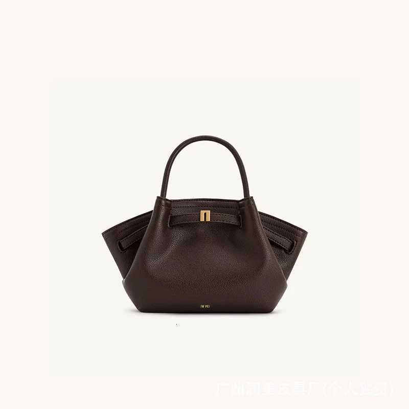 Womens multifunctional handheld dumpling bag twolayer cowhide large capacity tote bag single shoulder crossbody bagW250926