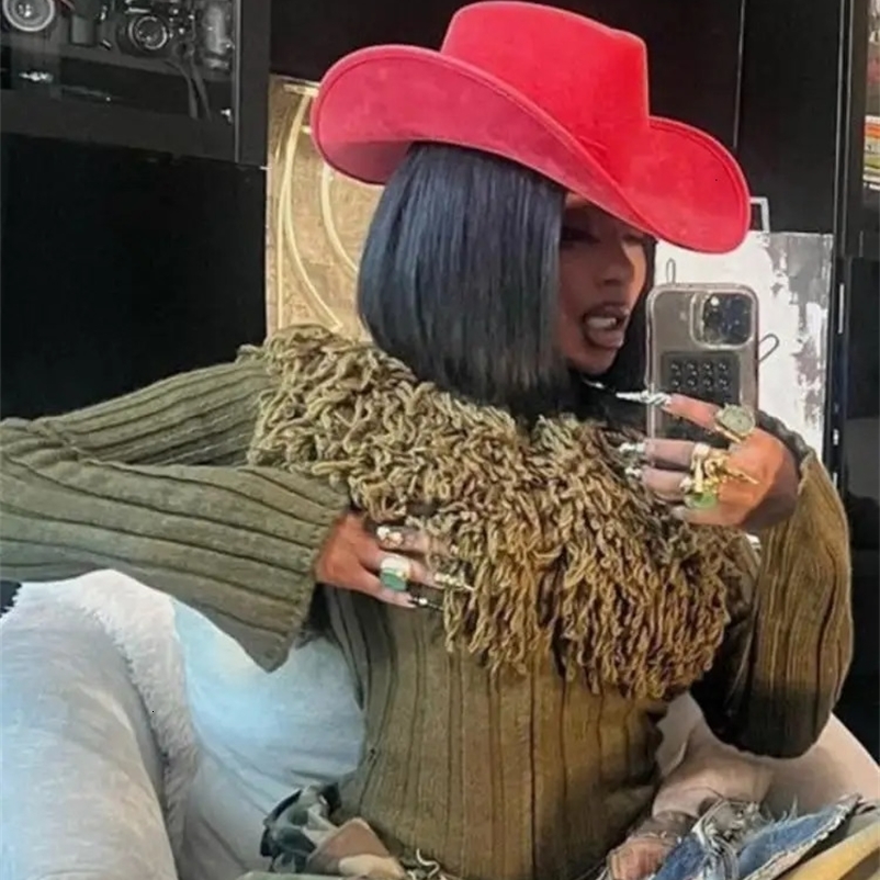 Joskaa Fashion Tassels Knitted Cardigan Women Hipster Lapel Long Sleeve Zip-Up Sweater Coats Autumn Chic Tops Y2K Streetwear 240808