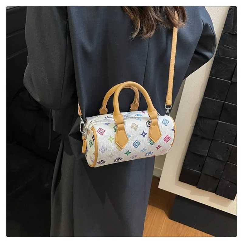 Womens Crochet Shoulder Bag Bohemian Style Maillard Printing Crossbody Purse For Beach Vacation Shopping Commuting FashionW250926