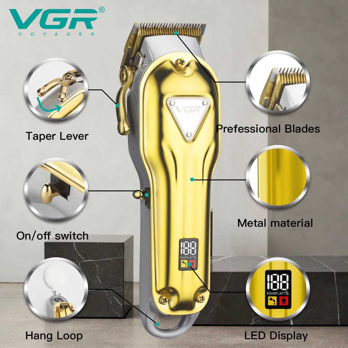 134 powerful hair cutting machine cordless hair trimmer professional electric metal barber hair clippers for men R250926