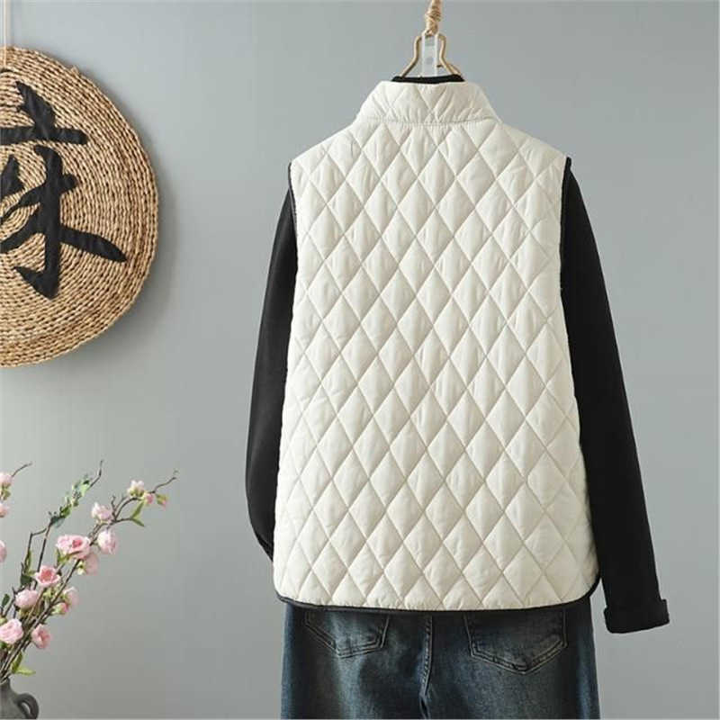 New Artistic Autumn Winter New Fashion Button Ethnic Sle Warm Down Cotton Vest Versatile Vest W250926
