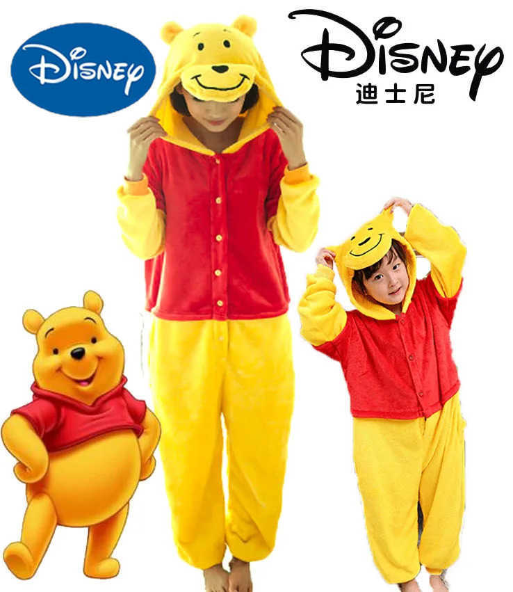 Disney Costume Adults Onesie Pajama Winnie The Pooh Kids Cosplay Anime Figure Pyjamas Fall Winter Home Sleepwear Birthdays Gifts H250926