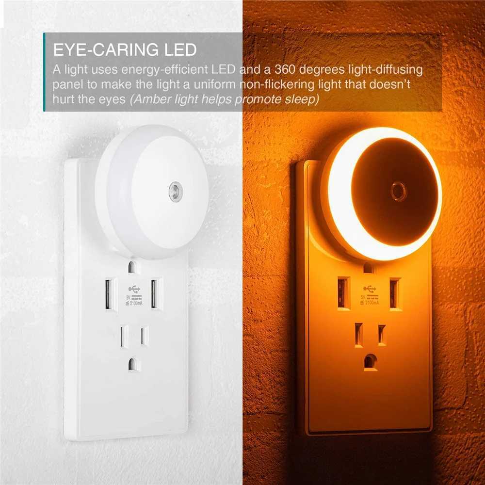 LED Night Light Smart Night Sensor Round Plug in Wall Night Lamp Bathroom Home Kitchen Hallway Staireway Bedroom Nightlight C250925
