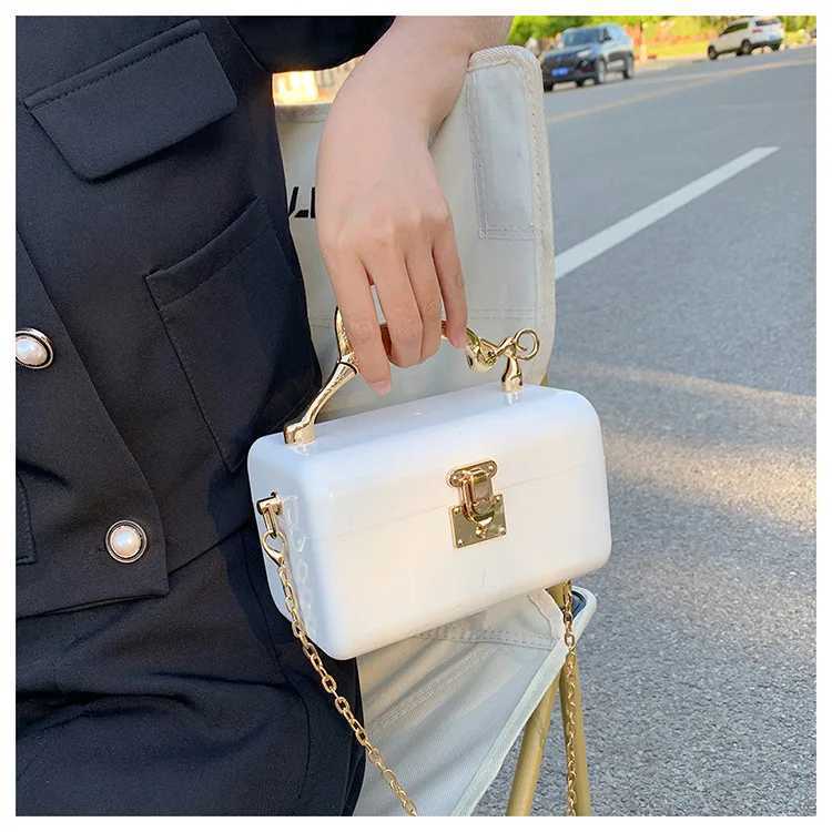 Square Box Party Handbag For Women Metal Leopard Handle Marbling Shoulder Chain Bag Female Tote Crossbody Bag Wedding Pouch Z250926