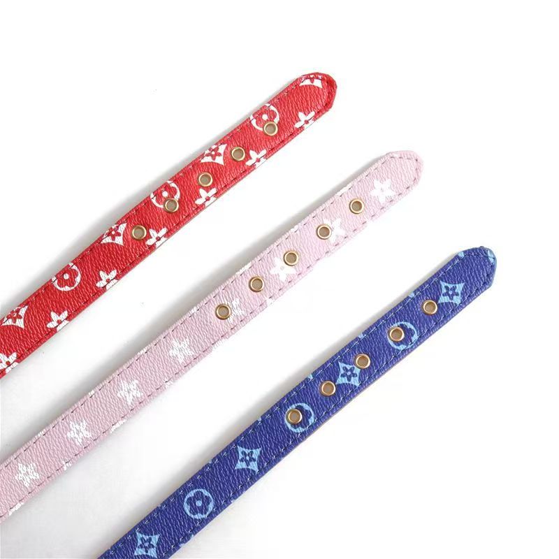 Lanjia Small Dogs Soft Padded Classic Print Dog Leashes Collar With Gold Buckle Durable Comfortable For Medium Dogs Daily Walking Dog Lead Pet Supplie