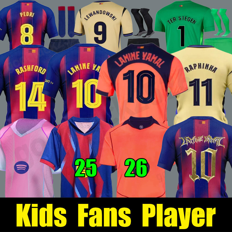 25 26 PEDRI LAMINE YAMAL soccer jerseys OLMO LEWANDOWSKI R ARAUJO FERRAN football shirt 24 2025 2026 DE JONG KOUNDE camiseta de futbol men kids kit RAPHINHA GAVI 888