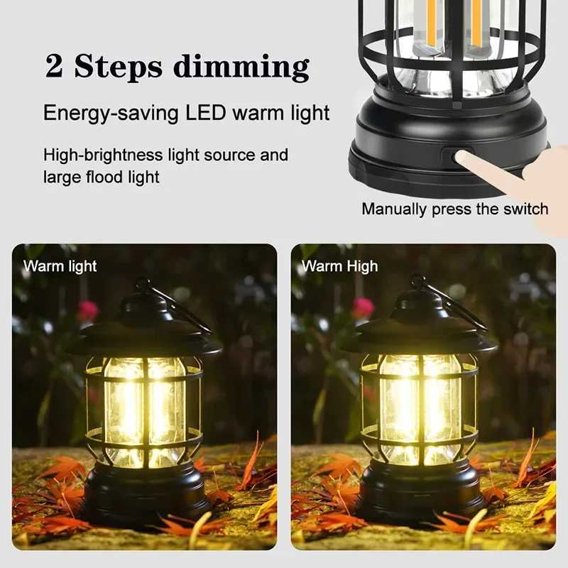 Outdoor Camping Handheld Lamp COB Charging Retro Horse Lantern MultiFunctional Tent Light Home Use Courtyard decorative lights C250925