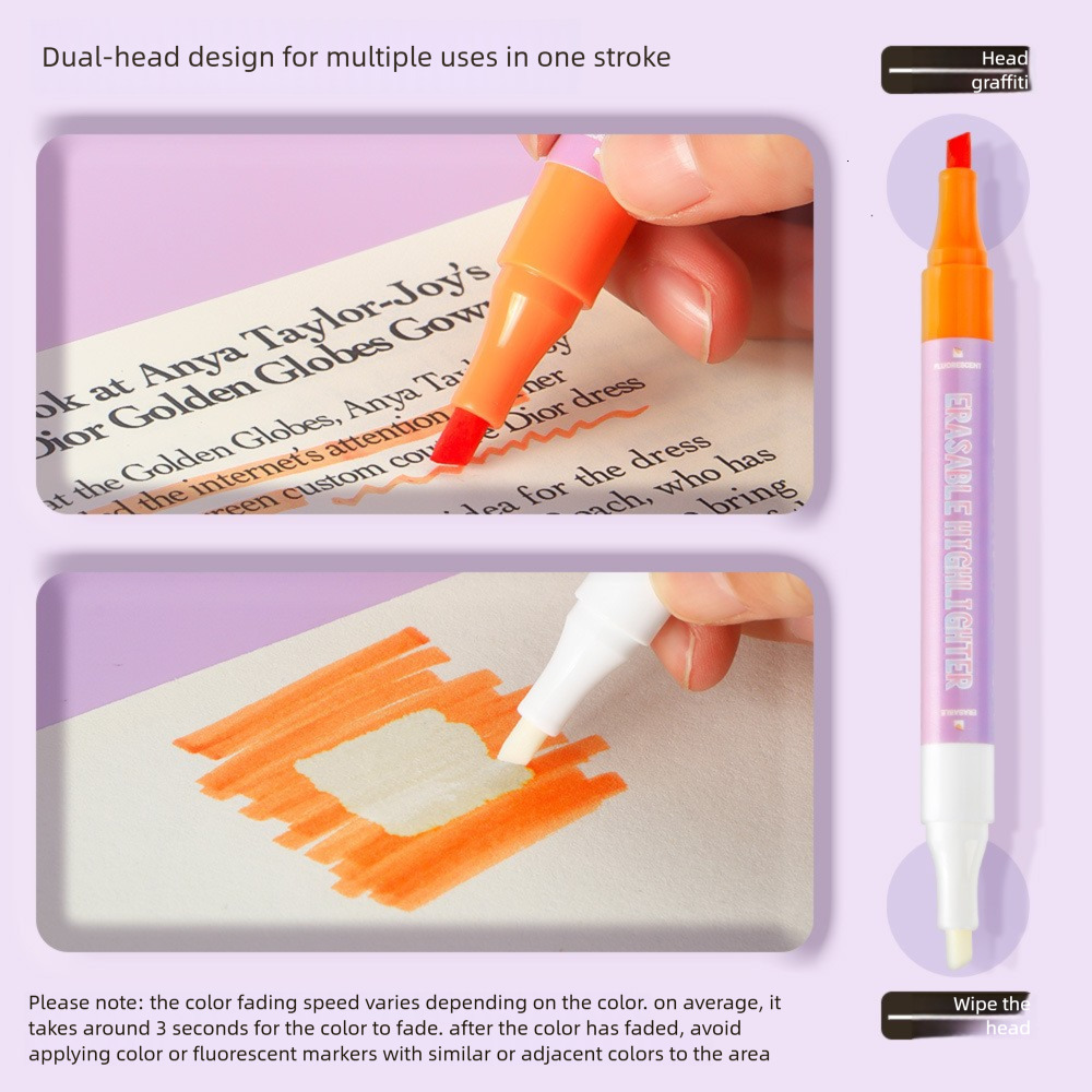 Bestseller Morandi Color Creative Outline Journal Student Key Marker Dualtip Erasable Highlighter Pen ddmySat