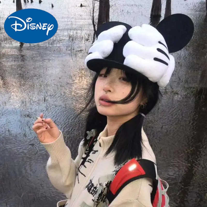 Disney Anime Mickey Plush Hat Kawaii Girl Baseball Cap Ins Cap Portable Versatile Decorate Cartoon Surrounding Gift Wholesale H250926